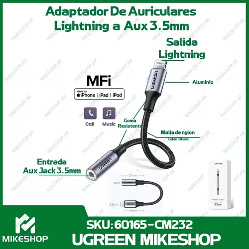 Adaptador Apple de Lightning a Jack 3.5mm Para Audífonos de Plug - Antares  Computación