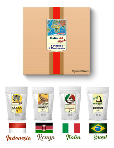 Kit Italiana Tipo Volturno Moka Box Degustacion 4 Naciones! Plateado