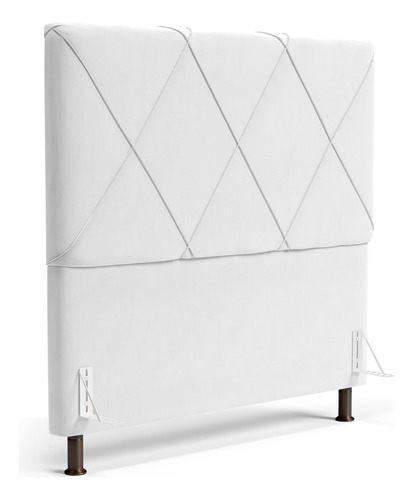 Cabeceira Cama Box Casal King Size Mel 195cm Corino Branco