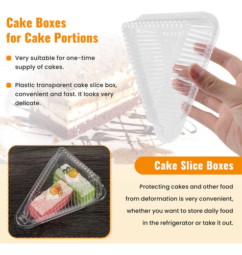 100 Unidades De Caixas De Cheesecake Triangulares Slice Cake