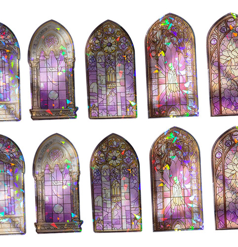 10 Piezas De Pegatinas Para Álbum De Recortes, Violeta