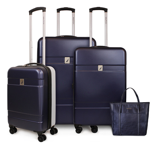Set Nautica 3 Maletas Bora S+m+l + Cartera Leeway Azul