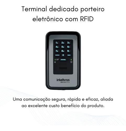 Porteiro Eletrônico Intelbras Rfid Xpe 1013 Fit Id 12v Cinza
