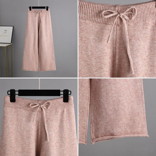 Conjunto De Punto De Otoño Para Mujer, Suéter Y Pantalones