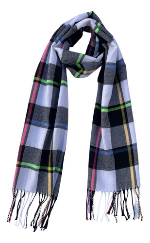 Cachecol Pashmina Xale Lenço Echarpe Grande Unisex Cor Xadrez Amarelo Rosa Azul E Verde