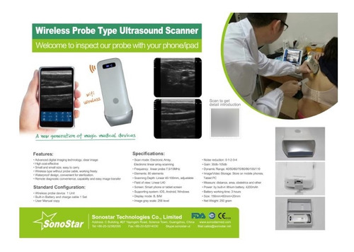 Ecógrafo Portátil Wifi/usb Lineal 7.5/10 Sonostar Oferta