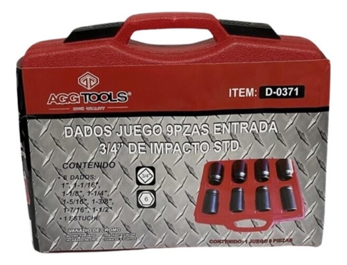 Juego Dados Impacto 3/4' Largos 8 Pz Industrial Std Y/o Mm