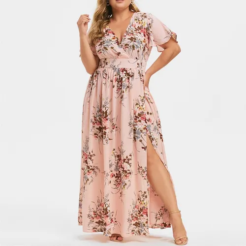 Vestidos Floridos Plus Size Longos E Elegantes Para Festa