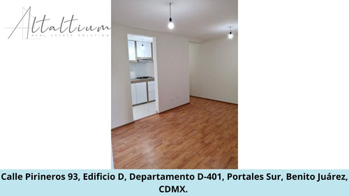 Se Vende Departamento En Calle Pirineros 93, Edificio D, Departamento D-401, Portales Sur, Benito Juárez, Cdmx. Pds31-di