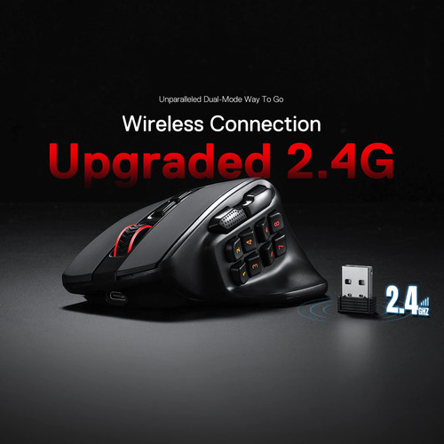 Ratón Inalámbrico Mmo 15 Botones Programables Rgb Ergonómico