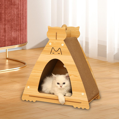 Casa Rascadora Para Gatos, Casa De Cartón Para Rascar