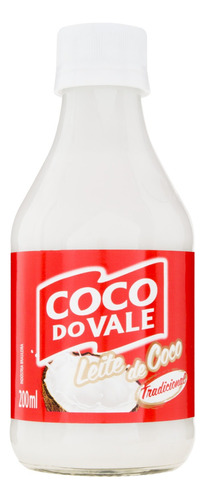 Leite de Coco Tradicional Coco do Vale Vidro 200ml