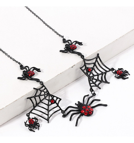 Guoxiaomei Collar De Araña De Halloween Gótico Punk, Colgant