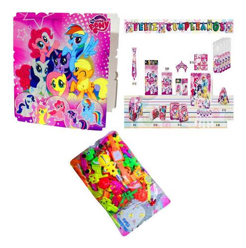 Kit Decoración Piñata Relleno Figura Fiesta Little Pony X24