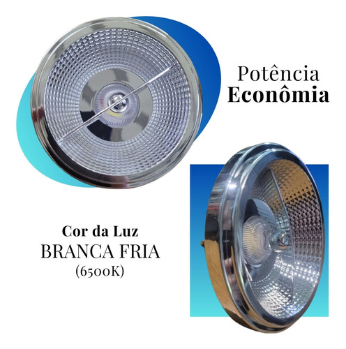 200 Lâmpada Luminária Led Cob Ar111 Classe A 11w Branco Frio