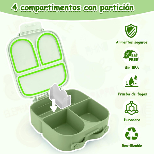 Lonchera Bento Box Para Niños Y Niñas, 1400ml Caja Bento