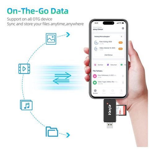 Adaptador De Tarjeta Sd A Usb Vanja 3 En 1 Usb-c Usb-a Micro