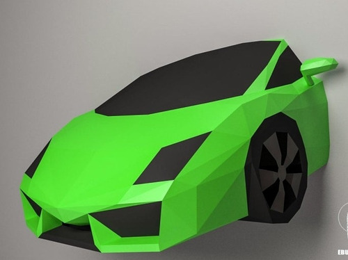 Carro Lamborghini Pared Papercraft Pdf (Reacondicionado)
