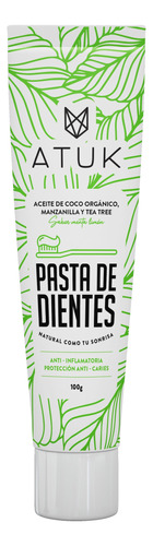 Pasta Dental Atuk Sin Flúor, Con Aceite De Coco Y Tea Tree