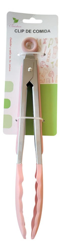 Pinzas Para Cocina / Silicona Y Acero Inoxidable / Rosa Coral Claro