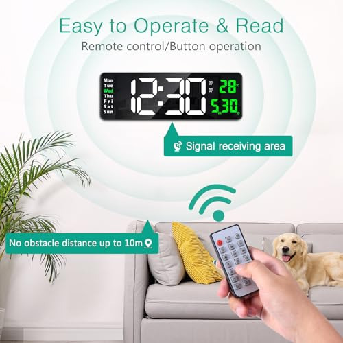 Reloj De Pared Digital Grande Oria, Reloj De Pared Digital G