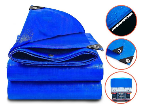 Lona de piscina impermeable azul de 200 micras 2x3