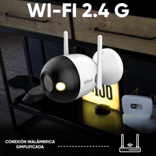 Kit videovigilancia Cronos Cámara Dahua Ip Bala F2CN-LED 2MP Wifi Full Color Audio + Microsd 256gb + Accesorios - Kit De Cámara Inteligente DH-F2C-LED-256GB (Dahua Microsd WDD256G1P0C)