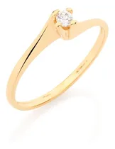 Comprar Anel Banhado Ouro 18k Solitário Aro Torcido Rommanel 510516