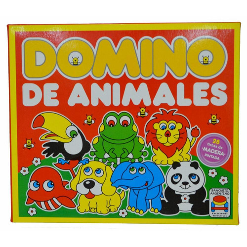 Domino Infantil De Madera De Animales- Banquito