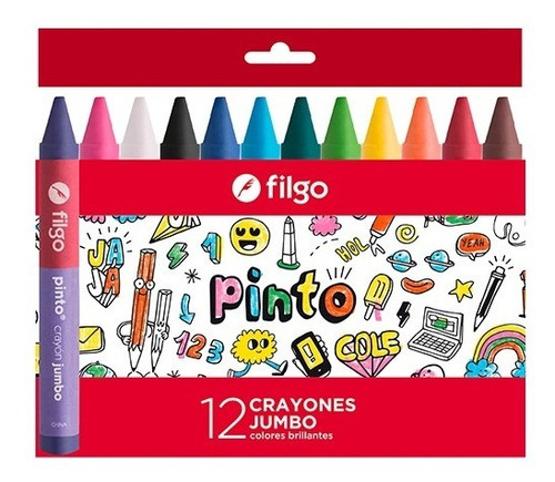 Crayon Crayones Ceritas Jumbo Gruesos Filgo X 12 Colores