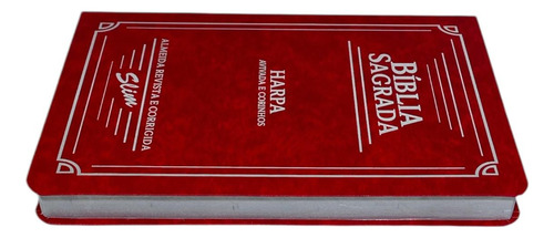 Bíblia Sagrada Slim Capa Semi Flexível - Vermelha - Com Harpa Avivada E Corinhos Versão Almeida Revista E Corrigida