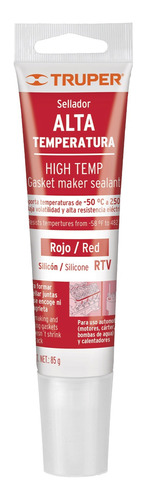 Silicon Alta Temperatura Rojo 85 Gr Truper 17566