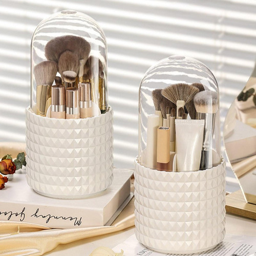Y Soporte Para Brochas De Maquillaje Con Tapa Contenedor De