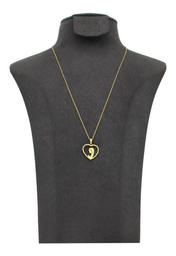 Imagen 2 de 4 de Collar De Oro Amarillo 10k, Motivo Corazón, 1.7 Gramos.