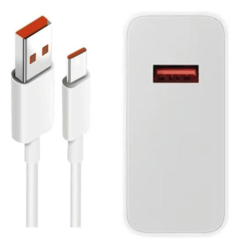 Cargador De Pared 120w Usb A Tipo C Ultra Rapida + Cable Blanco