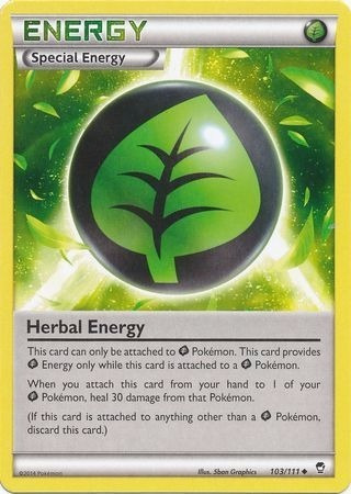 Cartas Pokemon Energia Herbal Energy 103/111 Xy Ffi (Usado)