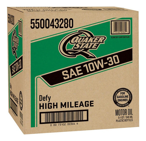 Aceite Para Motor Quaker State Sae 10w-30 Pack 6pzs De 946ml