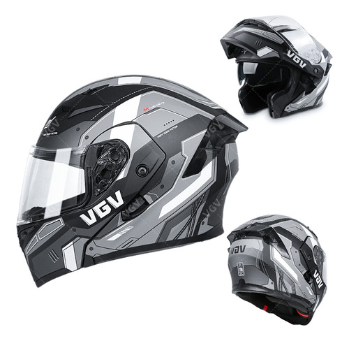 Casco Vgv Para Moto Abatible Certificado Dot Con Visera