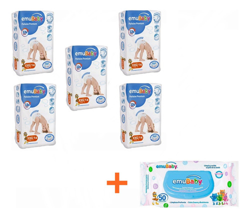 Pañales Emubaby Talla Xxg Pack X70 + Regalo 