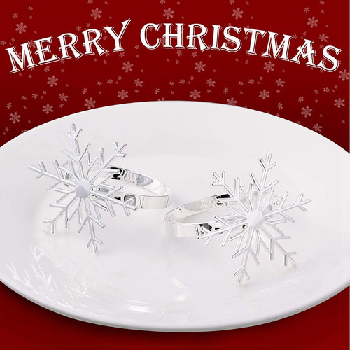 Servilletas Navideñas Con Forma De Copo De Nieve, 12 Unidade