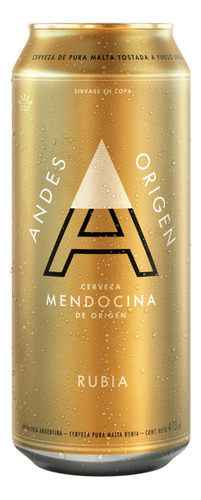 Cerveza Andes Origen Rubia Golden lata 473 mL