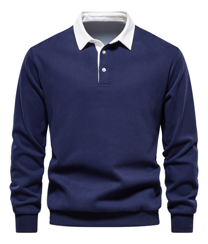 Sudadera Con Botones Y Cuello Polo Y Manga Larga Para Hombre