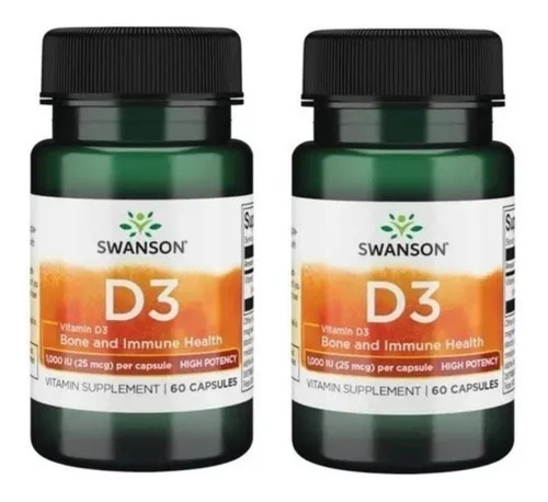 Vitamina D3 alta potencia/60 cápsulas 1000 Iu Swanson	
