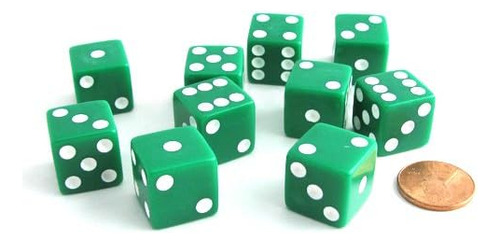 Juego De 10 Dados Estandar De Seis Caras, D6, 16 Mm, De K...