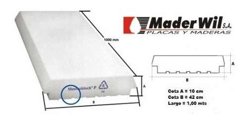 Imagen 4 de 7 de Ladrillo Sapo De Telgopor , Bloque 12 Cm X 42 Cm X 1,00 Mts