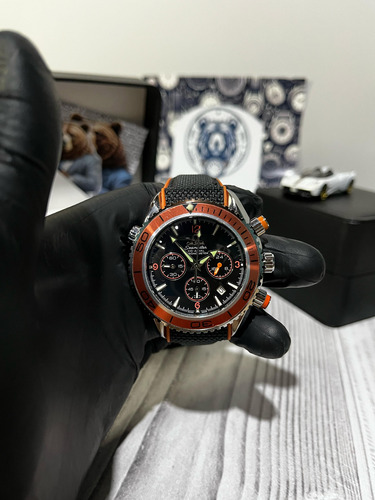 Reloj Omega Seamaster Calendario Cronógrafo Bisel Giratorio Negro Naranja (Reacondicionado)