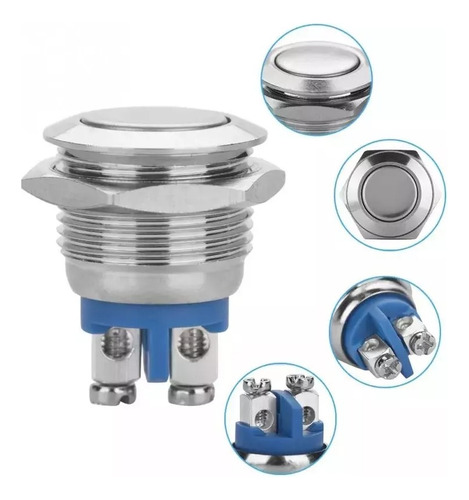 30 Botões De Pulso 19mm 250v Push Button Na.