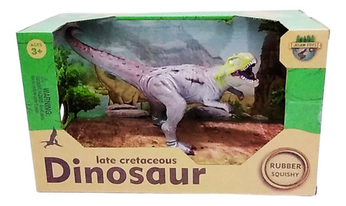 Dinosaurio Figura Soft 26cm T-rex Gris Jurassic Colección