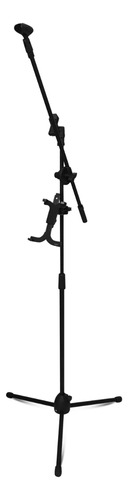 Pedestal De Microfone Com Suporte 360º De Tablet Liverpool Cor Preto