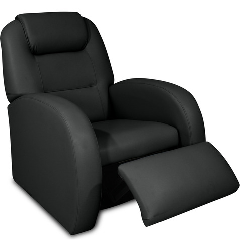 Poltrona Civic Com Encosto Reclinável Para Sala De Estar Do Papai Cor Preto